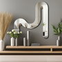 Wallity Ozgl509 - Espejo Decorativo Plateado 51x56cm Elegante y Moderno para Hogar